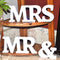 IronBuddy Mr Mrs Sign Letters 3D Wooden Letters Decoration Wooden Mr and Mrs Letters for Party Wedding Table Decoration Photo Props (Large, White)