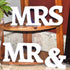 IronBuddy Mr Mrs Sign Letters 3D Wooden Letters Decoration Wooden Mr and Mrs Letters for Party Wedding Table Decoration Photo Props (Large, White)