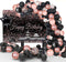 Toylin Rose Gold Black Birthday Decorations, Black Rose Gold Birthday Photography Backdrop Banner for Boys Girls Men Women Birthday Party Decorations Supplies