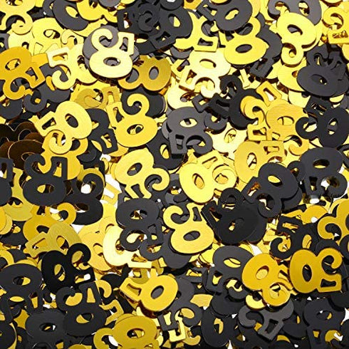 WILLBOND 50th Birthday Confetti 50 Number Confetti 50th Party Confetti for Party Supplies (Gold and Black, 4200 Pieces)