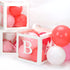 msnautpr 74 PCS Baby Boxes with Letters for Baby Shower 4Pcs Transparent Balloons Boxes Decor with 30 Letters 40 Balloons, DIY Baby Shower Decorations for Girl Kit Gender Reveal Bridal Party Backdrop