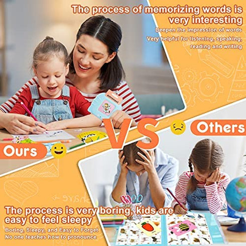 Yehtta Learning Toys for 3 4 5 6 Year Old Boys Birthday Gifts for 3-6 Years Old Boys 224 Words Audible Baby Flash Cards Speech Therapy Toys Autism Toys for Girls Christmas Birthday Gifts for Kids