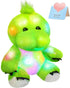 BSTAOFY 11'' Light Up Dinosaur Stuffed Animals Cute LED T-Rex Soft Plush Toy Glow in The Dark Gifts for Kids Boys Girls Birthday Holiday, Green