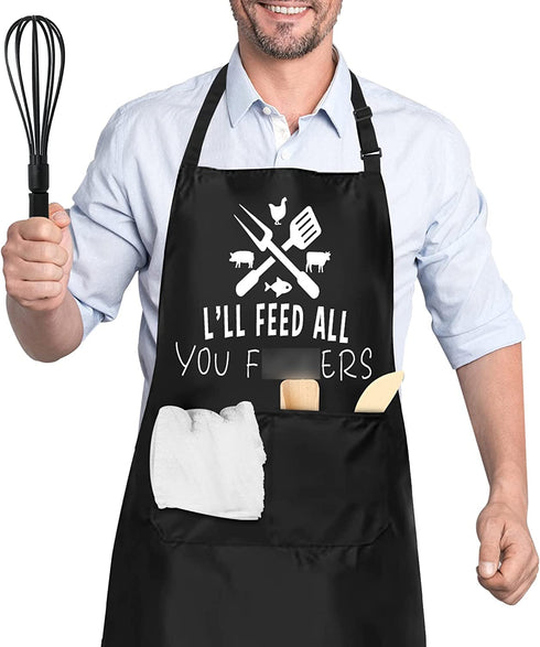 Funny Cooking Apron for Men, Women - Birthday Gifts for Mom,Wife, Dad, Gag Gifts for Boyfriend, Cooking Chef Apron