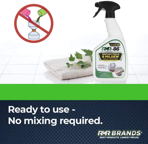 RMR-86 Instant Mold and Mildew Stain Remover Spray - Scrub Free Formula, Bathroom Floor and Shower Cleaner, 32 Fl Oz