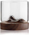 Whiskey Glass Mountain Fuji Style Wine Glass Teacups with Wooden Bottom - Infusing Coffee, Milk, Tea