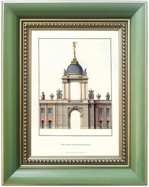 BWPFRAME Vintage Picture Frames 4x6 Green with Real Glass Solid Wood Frames For Table Top or Wall Mounting Display