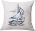 ULOVE LOVE YOURSELF Coastal Sailing Throw Pillow Case Blue Compass/Anchor/Sailboat/Navigation Pattern Ocean Theme Cushion Covers Nautical Beach Decorative Pillowcases 18—18 Inch,4Pack