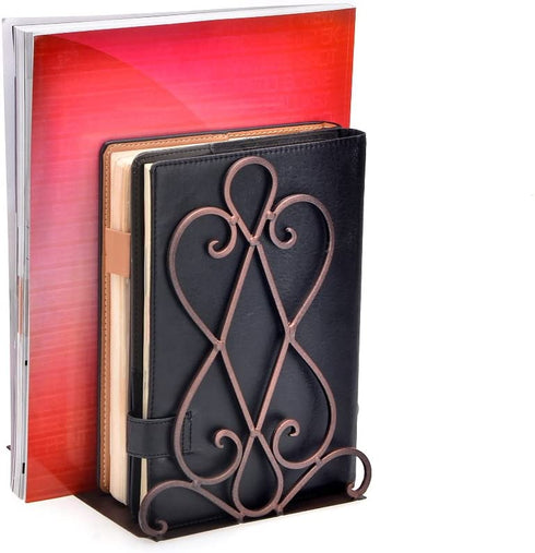 Artkingdome 1 Pair Luxury Old School Bookends Retro Organizer Books End Stand Desk Holder Racks Non-Skid Bookcase Library Decorative Bookend Gift w/Padding