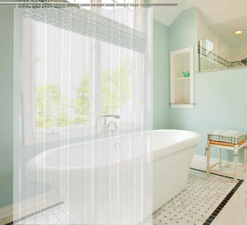 Extra Wide Shower Curtain Liner 96x72, Heavy Duty Vinyl Clear Shower Liner for Bathroom, 96 x 72 Inch