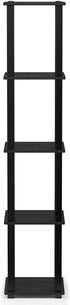 FURINNO Turn-S-Tube 5-Tier Corner Square Rack Display Shelf, Americano/Black