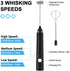 Milk Frother, Rechargeable hand-Held Electric Milk Frother 3 Adjustable USB Charging Can Be Used forBulletproof Coffee Protein Drinks Matcha Coffee Whisk (Black)