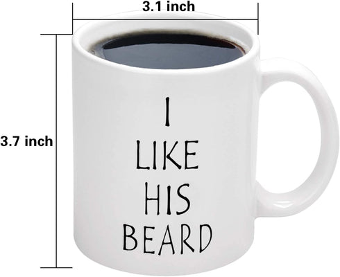 I Like His Beard, I Like Her Butt Couples Funny Coffee Mug Set Wedding Gifts Couples Gifts Engagement Gifts for His and Hers Best Gifts For Husband and Wife Coffee Cups 11oz (Beard, 11 oz)