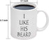I Like His Beard, I Like Her Butt Couples Funny Coffee Mug Set Wedding Gifts Couples Gifts Engagement Gifts for His and Hers Best Gifts For Husband and Wife Coffee Cups 11oz (Beard, 11 oz)