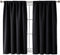 Rutterllow Blackout Curtains for Bedroom, Thermal Insulated Room Darkening Rod Pocket Curtains for Living Room,2 Panels (42x45 Inch, Black)