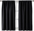 Rutterllow Blackout Curtains for Bedroom, Thermal Insulated Room Darkening Rod Pocket Curtains for Living Room,2 Panels (42x45 Inch, Black)