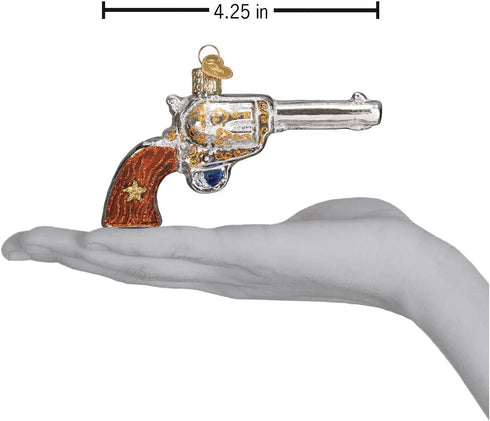 Old World Christmas Ornaments: Gun Collection Glass Blown Ornaments for Christmas Tree, Western Revolver