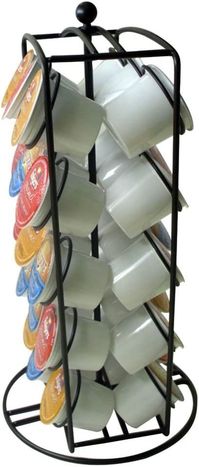 K-Cup Carousel Perfect Kitchen Counter Top Storage Display Solution Coffee Swivel Organizer - Holds 30 Cups