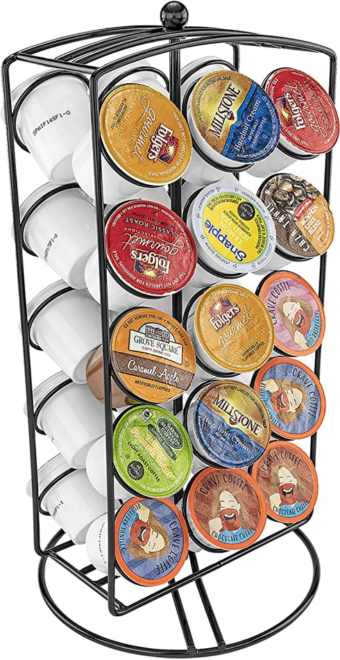 K-Cup Carousel Perfect Kitchen Counter Top Storage Display Solution Coffee Swivel Organizer - Holds 30 Cups