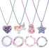 BB-GG, BGSHEMNI 8 Pcs Girls Necklaces and Bracelets Set with Unicorn Star Heart Necklace Toddler Jewelry Gift Toy Party Favors Dress up Play Costume for Little Best Friend Necklaces-A1