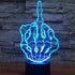 ZTOP Middle Finger Gesture 3D LED Optical Illusion Night Lamp 7 Color Change Touch Switch USB Powered Desk Light Christmas Thanksgiving Decor