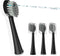 Replacement Flossing Toothbrush Heads - Compact Floss Brush Head with Crystal Cap- 3 Count - Black