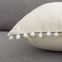 WLNUI Set of 2 Soft Velvet Lumbar Ivory White Pillow Covers 12x20 Inch Decorative Cute Pom Poms Throw Pillow Covers Cushion Case for Sofa Couch Home Farmhouse Decor