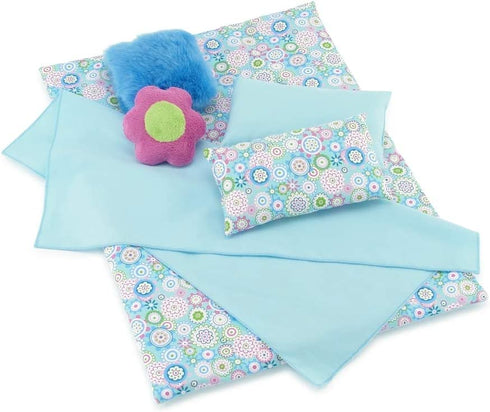 Emily Rose 18 Inch Doll Bed Crib Cradle Bedding Accessory Gift Set Kids Girls | Fun 6 PC Reversible Doll Accessories Play Set for 14"-18" Doll Beds