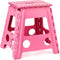 Acko 16 Inches Super Strong Folding Step Stool for Adults, Kitchen Stepping Stools, Garden Step Stool Pink
