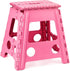 Acko 16 Inches Super Strong Folding Step Stool for Adults, Kitchen Stepping Stools, Garden Step Stool Pink
