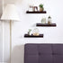 ZGZD Floating Shelves for Wall, Easy to Install, Set of 3, 5.9" Deep (Espresso Brown)