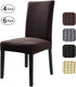 Fuloon 4 Pack Super Fit Stretch Removable Washable Short Dining Chair Protector Cover Seat Slipcover for Hotel,Dining Room,Ceremony,Banquet Wedding Party (Coffee)