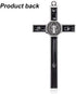 Wellcho Black Enamel Crucifix Wall Cross -Saint Benedict Metal Wall Art-7 Inch Cross Give Blessing and The Spiritual Sacred:Faith Gift for your Acquaintances