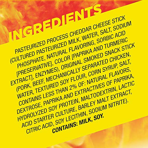 Slim Jim Original 'N Cheese, Original Flavor, 0.9 oz 10 ct