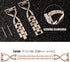 Supoix Compatible for Samsung Galaxy Watch 4/Watch 5 40mm 44mm/Galaxy Watch 3 41mm/Galaxy Watch 42mm/Active 2 Band, 2 Pack 20mm Women Jewelry Bling Metal Replacement Strap (Rose gold)