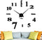 Lumuasky DIY Wall Clock, Large 3D Mirror Stickers Numbers Modern Silent Decorative Clock for Living Room, Bedroom, Home, Office, School (Black)