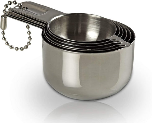 Bellemain One Piece Stainless Steel Measuring Cups - Nesting Measuring Cups for Kitchen, Bakers Measuring Cups, Dry Measuring Cups - Ml & Oz Measuring Cup for Liquid, Metal Measuring Cup Set of 6