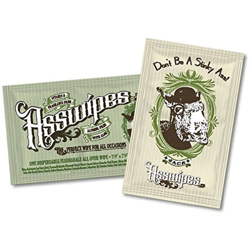 Fresh Body FB Asswipes To Go Single Packets - Everyday Flushable Bathroom Wipes with Aloe and Vitamin E (15 packets)