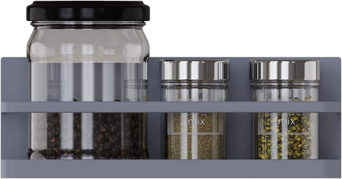 Magnetic Spice Rack Organizer Single Tier Refrigerator Spice Storage Shelf, Easy to Install The Side of The Refrigerator Can Hold spices (Gray 2)