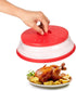 Emoly Collapsible Microwave Cover, Easy Grip Food Splatter Cover Colander Strainer Splatter for Fruit Vegetables, Bap Free and Non-Toxic - Red