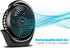 viniper Battery Operated Fan, Small Desk Fan : 3 Speeds & 8-24 Hours Longer Working, 180° Rotation, Optimised Portable USB Rechargeable Fan , Small but Mighty, for Home/Office (6.2 inch, Black)