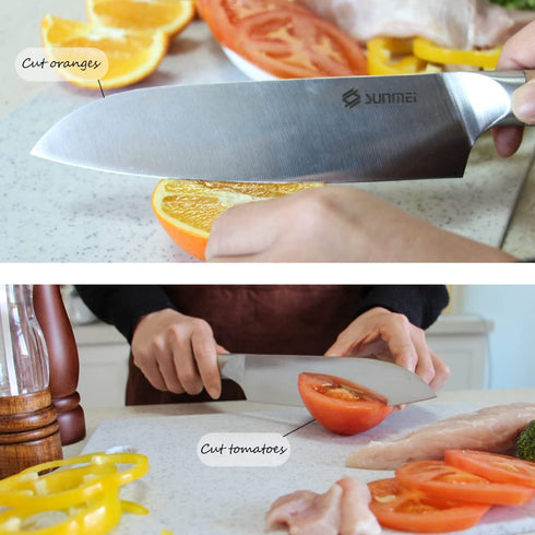 Sunmei 8 Inch Chef's Knife, High Carbon 5Cr15MoV Stainless Steel Kitchen Knives with Wooden Handle, Ultra Sharp, Best Choice for Home Kitchen and Restaurant(Original)