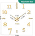VREAONE Frameless DIY Wall Clock,Large Modern 3D Mirror Wall Clock Decor Sticker DIY Clock kit for Home Living Room Bedroom Office Wall Decorations(Gold)