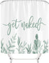Zengmei 70x70 inches Get Naked Shower Curtain Set Funny Quote Durable Waterproof Polyester Shower Curtain Bathroom Bath Decor Cloth Fabric + 12 Hooks(Green)