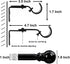 Curtain Rod,1 Inch Adjustable Black Curtain Rods for Windows 34" to 68",Stainless Steel Single Curtain Rod Set with Brackets for Bedroom Kitchen Window ?Black?