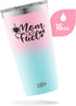 Zipe - 16 oz Tumbler with Spill-Resistant Lid, Insulated Tumbler for Hot and Cold Drinks, €œMom Fuel Coffee Tumbler, Travel Cup with Straw and Cleaner, Shimmer Mermaid Ombre