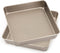 Bakestudio Square Cake Pan set of 2, Deep Baking Sheets for oven, Nonstick Baking Tray, Gold-Perfect for Brownies, Cakes, Casseroles-Durable Warp-Resistant (9.4 Inch)