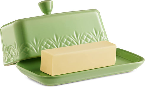 Godinger Butter Dish, Ceramic Butter Dish With Lid, Kitchen Decor - Dublin Collection