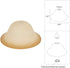 Giluta Floor Lamp Glass Shade Replacement Globe -Fitting Opening 1.625" Elegant Style Small Light Fixture Shade, Height: 4.2 inch, Width: 9.5 inch. Lipless