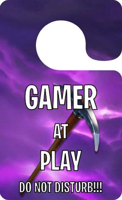 Gamer At Play, Door Sign, Do Not Disturb, Enter at Your Own Risk, Stocking Stuffer for Gamer, Christmas, Birthday Gift for Teens, Party Favor, Kids, Teens, Game Room Decor, Dorm Room, Metaverse